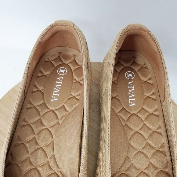 Vivaia Margot 2.0‎ Shoes Womens 40 V-Cut Square Toe Slip On Ballet Flat - Picture 5 of 13